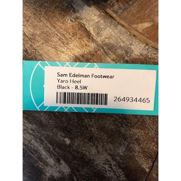 Sam Edelman Yaro Sandals Leather Ankle Strap Chunky Block Heels Black NWT Sz 8.5 - Picture 10 of 11